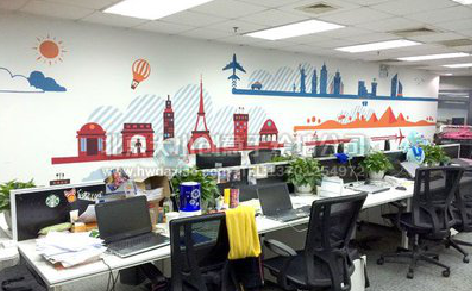 大化教你设计办公室墙绘的方法。