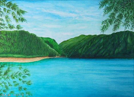 大化在墙绘中，如何绘画绿水青山？